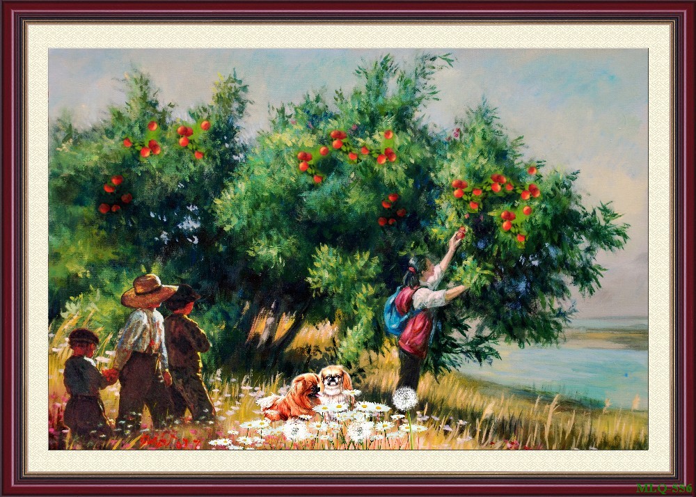 Tranh sơn dầu làng quê MLQ-556